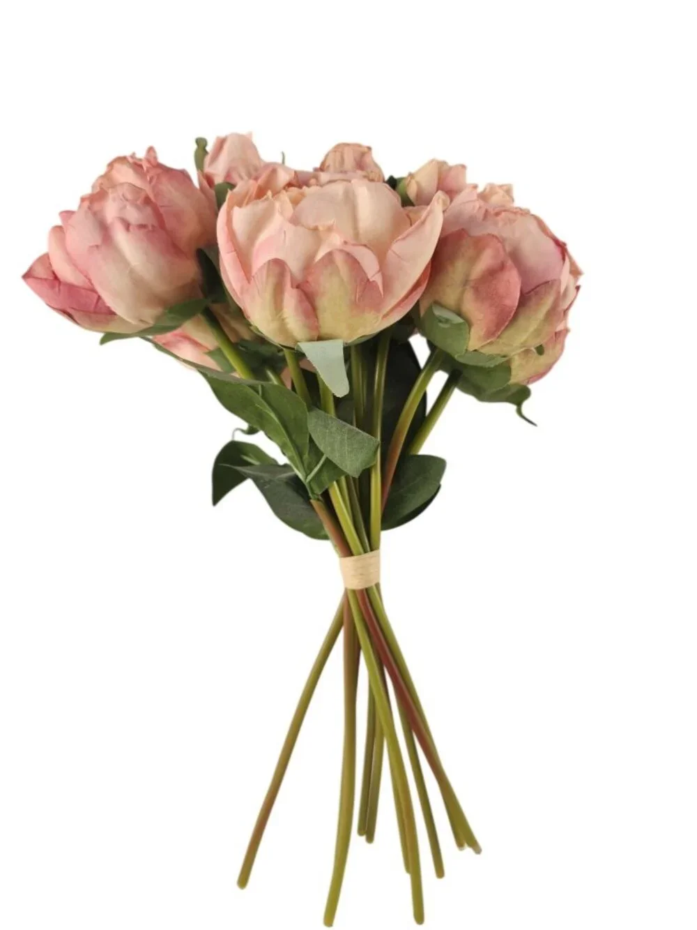 Blush Pink Faux Peony Bouquet Artificial Flowers French Cottage Cottagecore Wedd